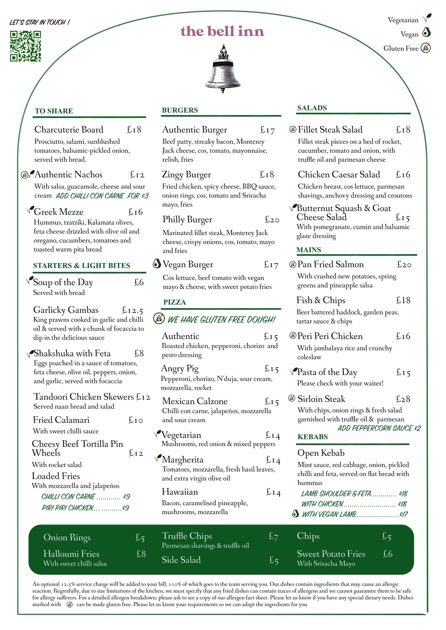 Bell spring menu bell inn hampton food menu